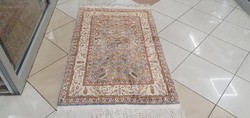 3328 Álomszép Török Kaiseri kézi Selyem perzsa szőnyeg 86X141CM INGYEN FUTÁR