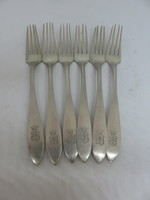 6 small silver forks with crests