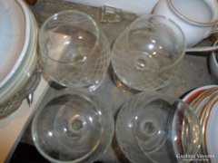 3 db régi metszett üveg likőrös pohár