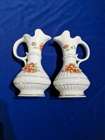 Lengyel porcelán  virág mintás karaffa kiöntő kancsó pár