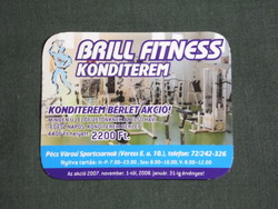 Card calendar, small size, Brill fitness room, Pécs sports hall, 2008, (6)