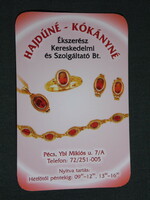 Card calendar, Hajdúné Kókányné jeweler shop, Pécs, ring, necklace, 2008, (6)