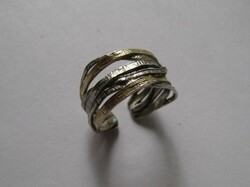 Bicolor design ezüst gyűrű, arany-ezüst színű