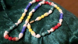 54 Cm, very retro, necklace made of colored glass beads.