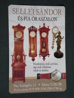 Kártyanaptár, Sellei Sándor óraszalon üzlet, javítás, antik karóra, álló óra Pécs, 2008, (6)