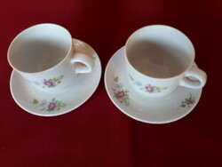 Lowland floral coffee set: 2 cups and 2 saucers