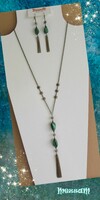 Unique handcrafted fashion jewelry - long necklace and earrings