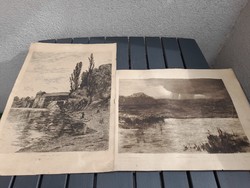 2 antique engravings from the 1800s