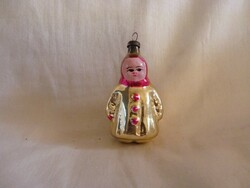 Old bottle of Christmas tree decoration - a child in a 