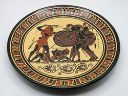 Uk0268 hand painted Greek wall plate signed d. Vassilopoulos