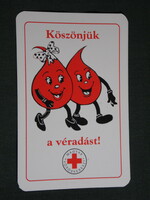 Card calendar, Baranya County Red Cross, Pécs, graphic, humorous, drop of blood, 2008, (6)