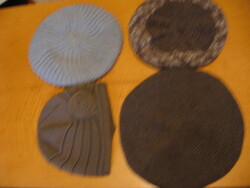 Gray-brown knitted, crocheted hats