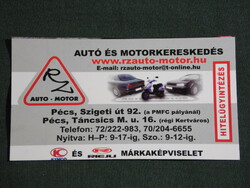 Kártyanaptár, kisebb méret, Szigeti autó motorkereskedés, Pécs, 2008, (6)