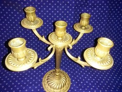 Five-pronged copper candlestick with 5 candles