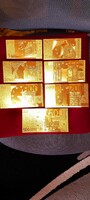 A row of 7 gold-plated, plastic pieces. HUF 1,800/set