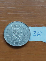 Netherlands 2 - 1/2 gulden 1972 nickel, Queen Juliana 36.
