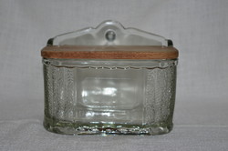 Old glass wall salt shaker