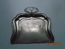 Art Nouveau silver-plated gilded crumb tray
