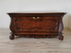 Antique carved lion legs chest of drawers with folding doors