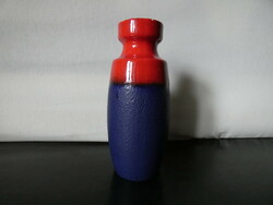 Scheurich West German ceramic vase (210-18), with blue-red decor from the 1960s!