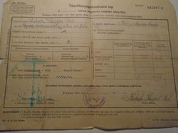 Za492.12- with the signature of László Kubala's father - fuel inspection sheet 1943 Budapest