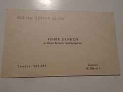 Za492.22 Business card - sándor beher - the general manager of the state insurance company, üllői út 1, Budapest.