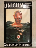 Unicum fém reklám tábla