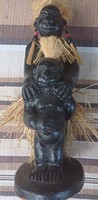 Afrika témájú kerámia szobor