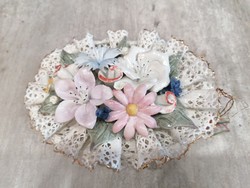 Romanian porcelain flower basket