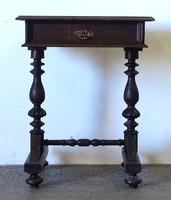 1Q586 antique carved sewing table folding table