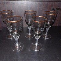 Liqueur, colored glass 5 pcs