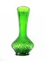 Green crystal patterned vase, well-shaped, elegant ornament