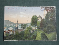 Képeslap, Postcard,Germany,Baden-Baden, Neves Schloss-Terrasse, kastély terasz részlet