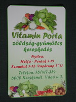 Kártyanaptár, Vitamin porta zöldség gyümölcs üzlet, Kecskemét, 2008, (6)
