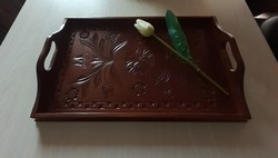 Transylvanian carved wooden tray