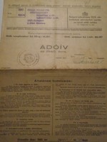 ZA492.1- Kubala László apjának egyik irata  1940  Budapest - Kubala Pál -Adóív