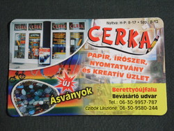 Kártyanaptár, Cerka papír írószer nyomtatvány ajándék üzlet, Berettyóújfalu, 2008, (6)