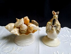 2 special table decorations made of seashells