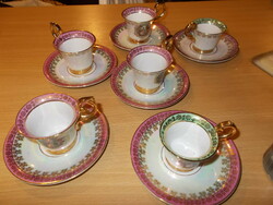 Porcelain 6 coffee and chocolate cups, 70s