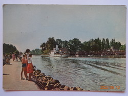 Old postcard: Siofok, boat station (1963)