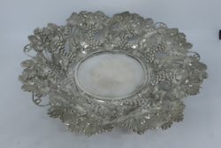 Beautiful Viennese 13 lat antique silver fruit offering bowl