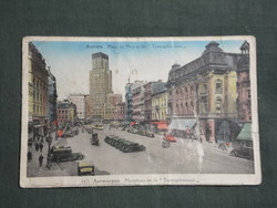 Képeslap, Postcard, Belgium, Antwerpen, Anvers Place de Meir et les Torengebe wen,autó,torony