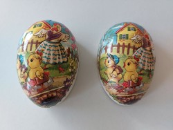 Retro papírmasé húsvéti tojás iskolás csibe mintás