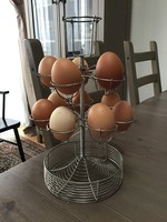 Régi francia bisztró fém tojástartó asztali állvány