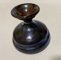 Julia Bukoros eosin glazed ceramic candle holder