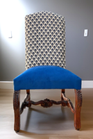 Neo-Renaissance style high-back chair - with new upholstery