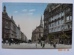 Old postcard: Budapest, Kossuth Lajos Street (1910s)