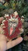Nostalgia Christmas tree decoration made of old and new papers ./ Krampuszos