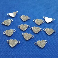 Zirconia intermediate heart antique silver