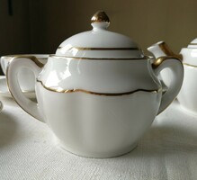 Zsolnay art deco, chipped porcelain tea set, with gold decor